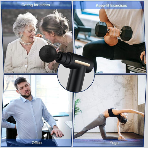 Mini Massager Gun Black ABS Rechargeable