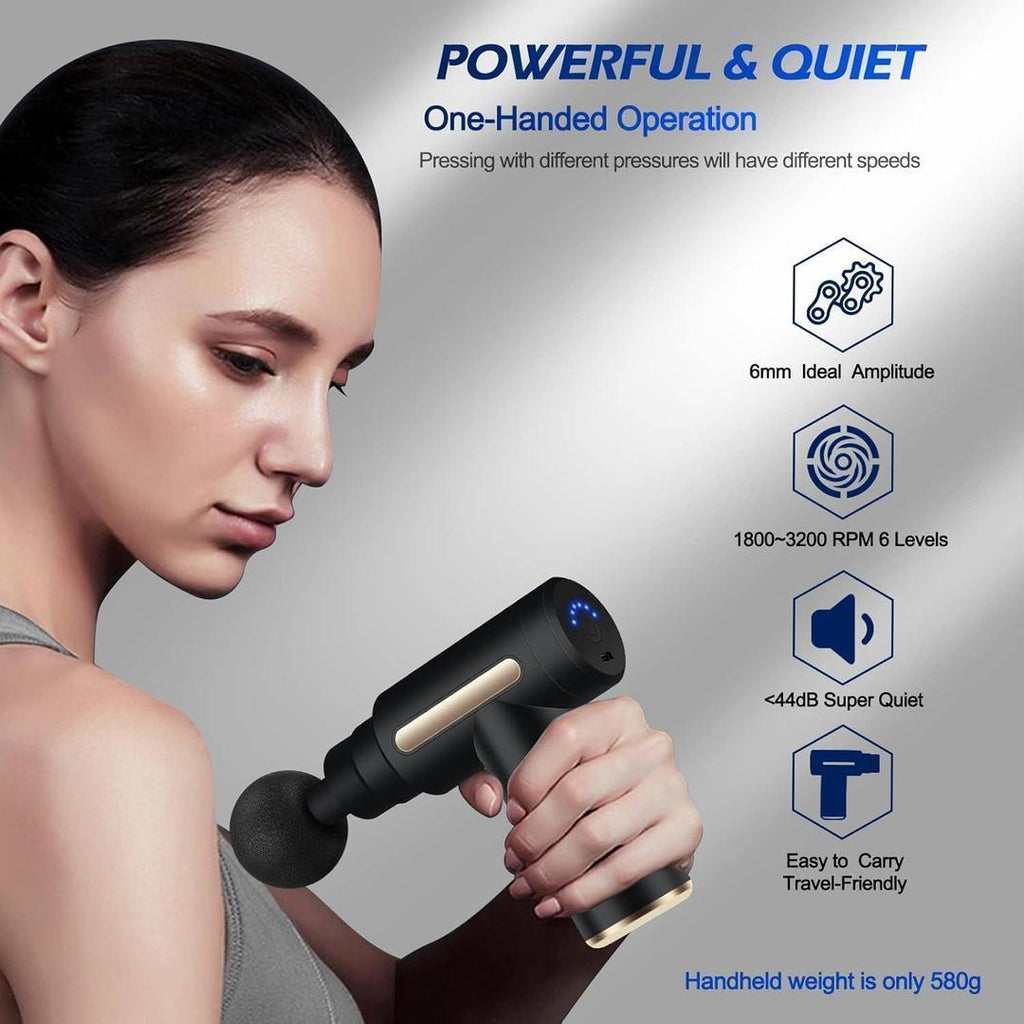 Mini Massager Gun Black ABS Rechargeable