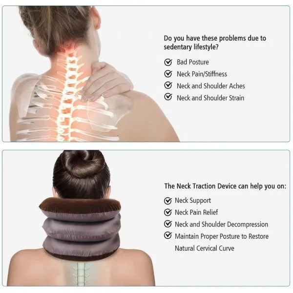 nflatable Neck Support Brace Black XXL 12"