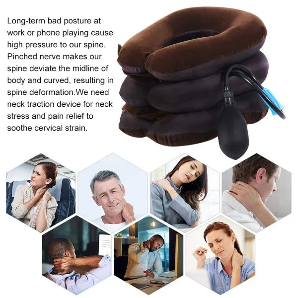 nflatable Neck Support Brace Black XXL 12"