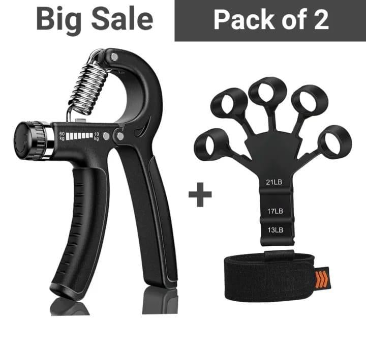 Premium Quality Hand & Finger Gripper Set Black 13-21LB